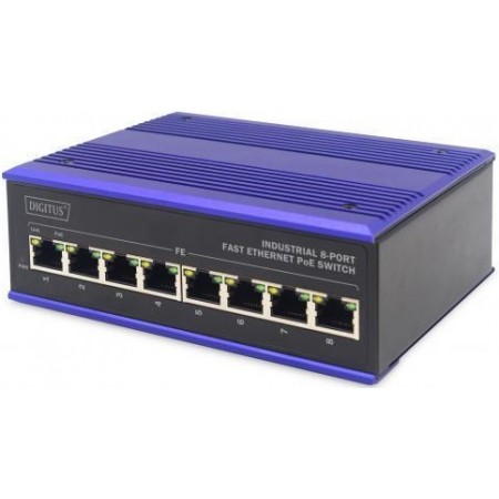 Digitus Комутатор Industrial 8 Port Fast Ethernet PoE Switch