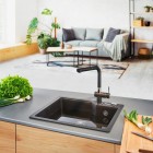 Мийка кухонна Franke Urban, фраграніт, прямокутник, без крила, 503х425х230мм, чаша - 1, врізна, UBG 610-56, чорний матовий