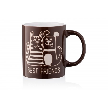 ARDESTO Чашка Best friends, 330 мл, коричнева, кераміка