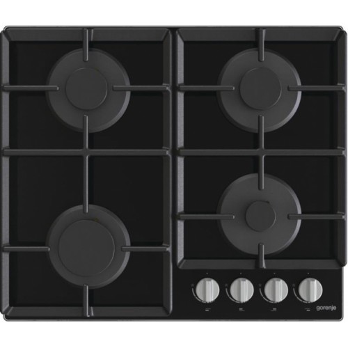 Варильна поверхня Gorenje газова на склі, 60см, чавун, чорний