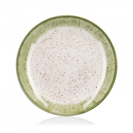 ARDESTO Тарілка десертна Siena, 19см, порцеляна, біло-зелени