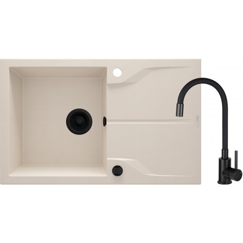 Deante Набір для кухні Andante, гранітна мийка ZQN_5113 + зміш. BOC_X72M, бежевий