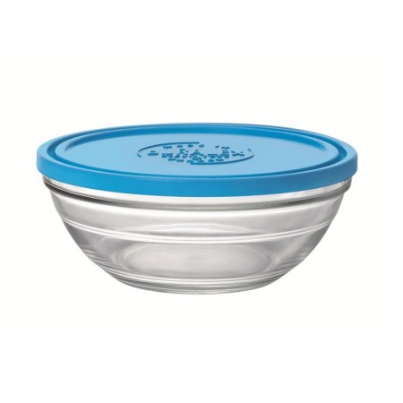 Duralex Контейнер Lys Carre круглий. з синьою кришкою, 20,5 