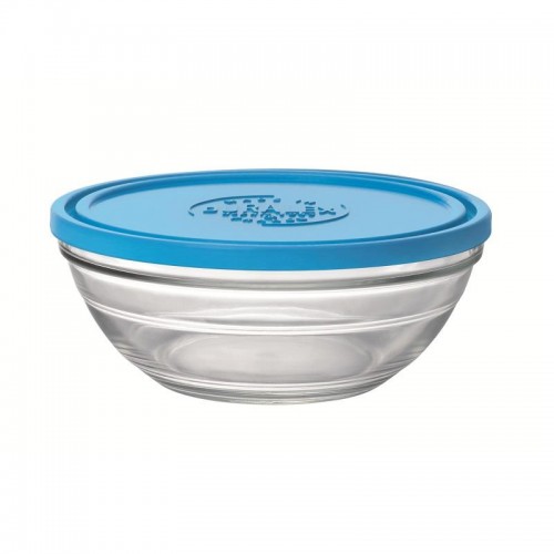 Duralex Контейнер Lys Carre круглий. з синьою кришкою, 20,5 см, 1590 мл Duralex Контейнер Lys Carre круглий. з синьою кришкою, 20,5 см, 1590 мл