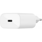 Belkin Зарядний пристрій мережевий 25Вт USB-С PD PPS, кабель USB-С > Lightning, 1м, PVC, білий