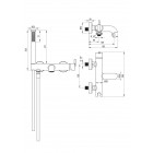 Deante Душовий набір Silia зі змішувачем для ванни, лійка, кріпл. - настінний, титан
