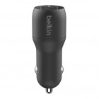 Belkin Car Charger 24W Dual USB-A, black