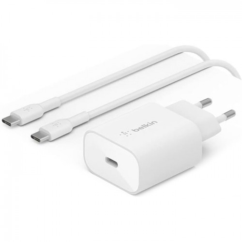 Belkin Зарядний пристрій мережевий 25Вт USB-С PD PPS, кабель USB-С > USB-C, 1м, PVC, білий Belkin Зарядний пристрій мережевий 25Вт USB-С PD PPS, кабель USB-С > USB-C, 1м, PVC, білий