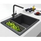 Мийка кухонна Franke Urban, фраграніт, прямокутник, без крила, 503х425х230мм, чаша - 1, врізна, UBG 610-56, чорний матовий