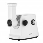 ARDESTO М'ясорубка, 1600Вт, продук.-1.6кг/хв, 3 решітки + для ковб., кеббе, 3 терки, пластик, біло-сріблястий