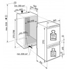Liebherr Холодильник вбудований з нижн. мороз., 177x54.1х54.5, холод.відд.-182л, мороз.відд.-69л, 2дв., A+, ST, диспл внутр., білий