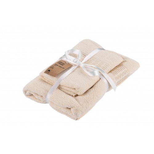 ARDESTO Набір рушників махрових Lotus 2 шт., 50х90см, 70х140см, 100% бавовна, айворі