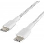 Belkin Кабель USB-C > USB-C заряджання/синхронізації 2м, 60Вт, Type-C, плетений, білий