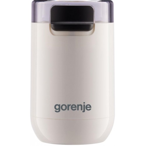Gorenje Кавомолка роторна 150Вт, об'єм зерен-45г, 3 ступеня помолу, пластик/метал, білий Gorenje Кавомолка роторна 150Вт, об'єм зерен-45г, 3 ступеня помолу, пластик/метал, білий