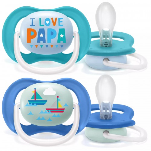 Avent Пустушка ортодонтична Ultra Air I love для хлопчиків 6-18 міс 2шт SCF080/03 Avent Пустушка ортодонтична Ultra Air I love для хлопчиків 6-18 міс 2шт SCF080/03