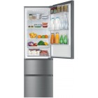 Haier Холодильник багатодверний, 190.5x59.5х65.7, холод.відд.-233л, мороз.відд.-114л, 3дв., А++, NF, інв., дисплей, зона нульова, сріблястий
