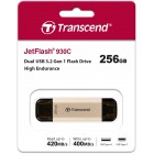 Transcend Накопичувач 256GB USB 3.2+Type-C JetFlash 930 Black R420/W400MB/s Transcend Накопичувач 256GB USB 3.2+Type-C JetFlash 930 Black R420/W400MB/s
