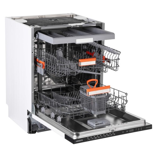 Посудомийна машина ARDESTO вбудовувана, 15компл., А+++, 60см, дисплей, 3й кошик, гігієн.обробка, авт.відкр.дверей, чорний