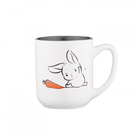 ARDESTO Чашка Bunny, 380мл, кераміка, біло-сірий