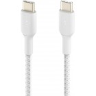 Belkin Кабель USB-C > USB-C заряджання/синхронізації 2м, 60Вт, Type-C, плетений, білий