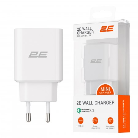 2E Мережевий ЗП USB Wall Charger QC, PD, Max 30W, white