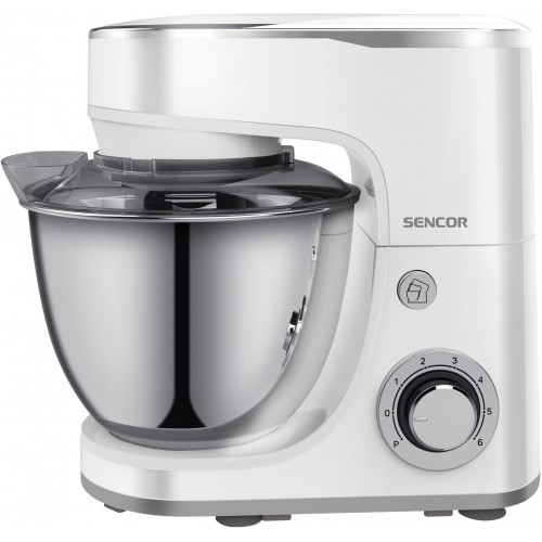 Sencor Міксер планетарний 1300Вт, насадки-3, чаша-нерж., метал, 5л, 6 швидкостей, Pulse-режим, білий