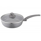 ARDESTO Сковорідка Gemini Gourmet з кришкою 24 см, сірий мармур, алюміній
