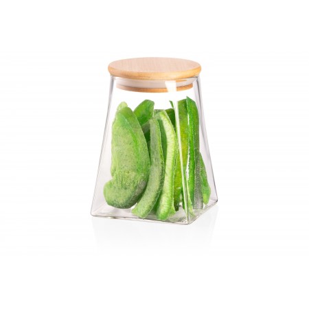 ARDESTO Банка для зберігання Midori, 740мл, скло, бамбук, ко