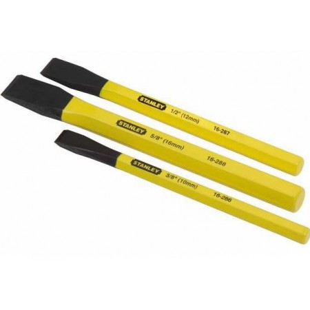Stanley Зубило, набір 3шт, 10,12,16мм, CrV