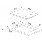 Варильна поверхня Hansa  газова на склі, 59см, чавун, бежевий