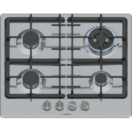 Bosch Варильна поверхня газова, 60см, чавун, WOK, нерж