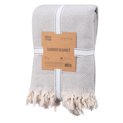 Плед Ardesto Summer 210х230см, 100% бавовна, сірий