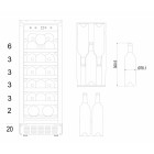 Холодильник Hansa для вина, 82x29.5х61.5, холод.відд.-63л, зон - 1, бут-20, ST, дисплей, чорний