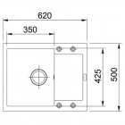 Franke Мийка кухонна Maris, фраграніт, прямокутник, з крилом, 620х500х200мм, чаша - 1, накладна, MRG 611-62, онікс Franke Мийка кухонна Maris, фраграніт, прямокутник, з крилом, 620х500х200мм, чаша - 1, накладна, MRG 611-62, онікс