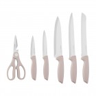 ARDESTO Набір ножів з блоком Gemini, 7 предметів, нержавіюча сталь, пластик, бежевий