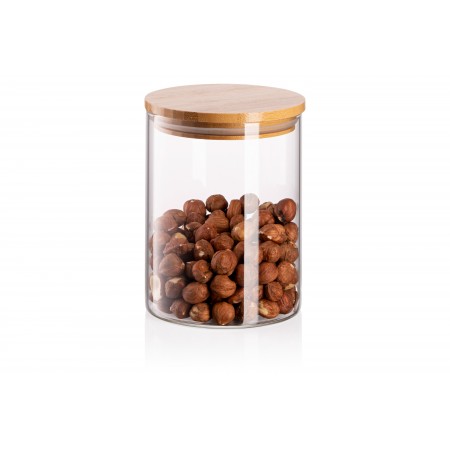 ARDESTO Банка для зберігання Midori, 540мл, скло, бамбук, кр