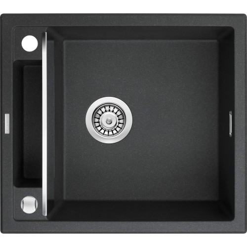 Deante Мийка кухонна Magnetic, граніт, квадрат, без крила, 560х500х219мм, чаша - 1, накладна, металічний графіт Deante Мийка кухонна Magnetic, граніт, квадрат, без крила, 560х500х219мм, чаша - 1, накладна, металічний графіт