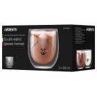 ARDESTO Набір чашок Animals з подвійними стінками, 300 мл, 2 од., боросилікатне скло