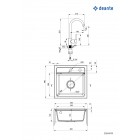 Deante Набір для кухні Zorba, гранітна мийка ZQZ_2103 + зміш. BEN_262M, графіт-хром