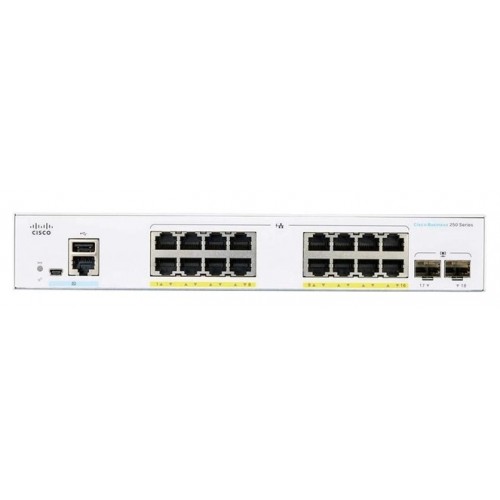 Cisco Комутатор CBS250 Smart 16-port GE, PoE, 2x1G SFP Cisco Комутатор CBS250 Smart 16-port GE, PoE, 2x1G SFP
