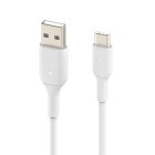 Кабель USB-A > USB-C заряджання/синхронізації Belkin 1м, 15Вт, Type-C, PVC, білий