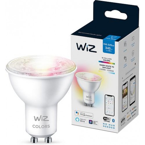 WiZ Лампа розумна GU10 4,7W, 50W, 345Lm, 2200-6500K, RGB, Wi-Fi WiZ Лампа розумна GU10 4,7W, 50W, 345Lm, 2200-6500K, RGB, Wi-Fi