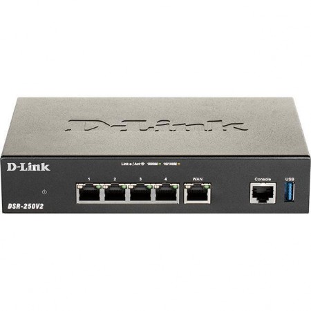 D-Link Мультисервiсний маршрутизатор DSR-250V2 4xGE LAN, 1xG