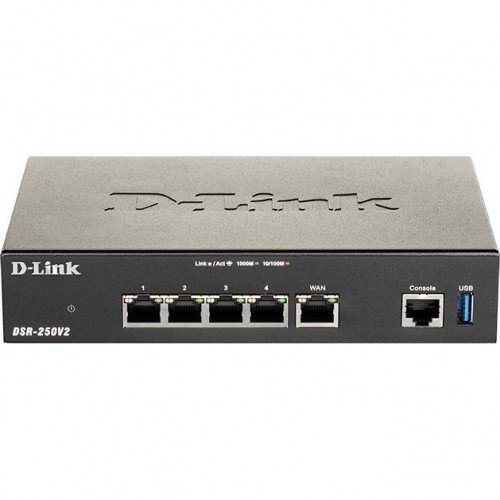 D-Link Мультисервiсний маршрутизатор DSR-250V2 4xGE LAN, 1xGE WAN