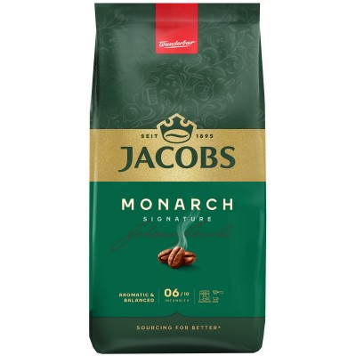 Кава Jacobs зерна, 1000г, Monarch, купаж арабіка/робуста