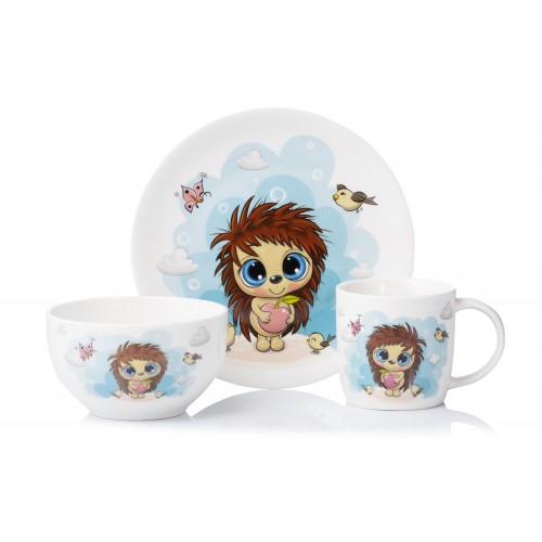 Набір дитячого посуду Ardesto Sweet hedgehog, 3 предмети, порцеляна Набір дитячого посуду Ardesto Sweet hedgehog, 3 предмети, порцеляна