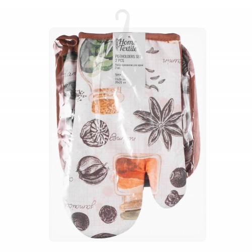 ARDESTO Набір прихваток для кухні Spice 17х28см, 20х20см, 90% поліестер, 10% бавовна