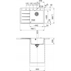 Мийка кухонна Franke Centro, фраграніт, прямокутник, з крилом, 780х500х200мм, чаша - 1, врізна, CNG 611-78 TL, сірий камінь