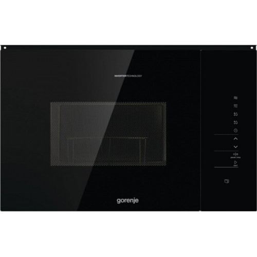 Gorenje Мікрохвильова піч вбудовувана, 25л, електр. управл., 900Вт, гриль, дисплей, інвертор, чорний