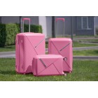 2E Валіза пластикова, SIGMA, велика, 4 колеса, рожева